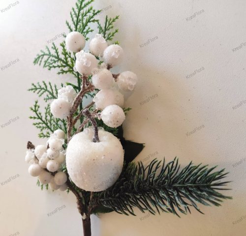 Fehér bogyós "jeges" pick almával - 25 cm